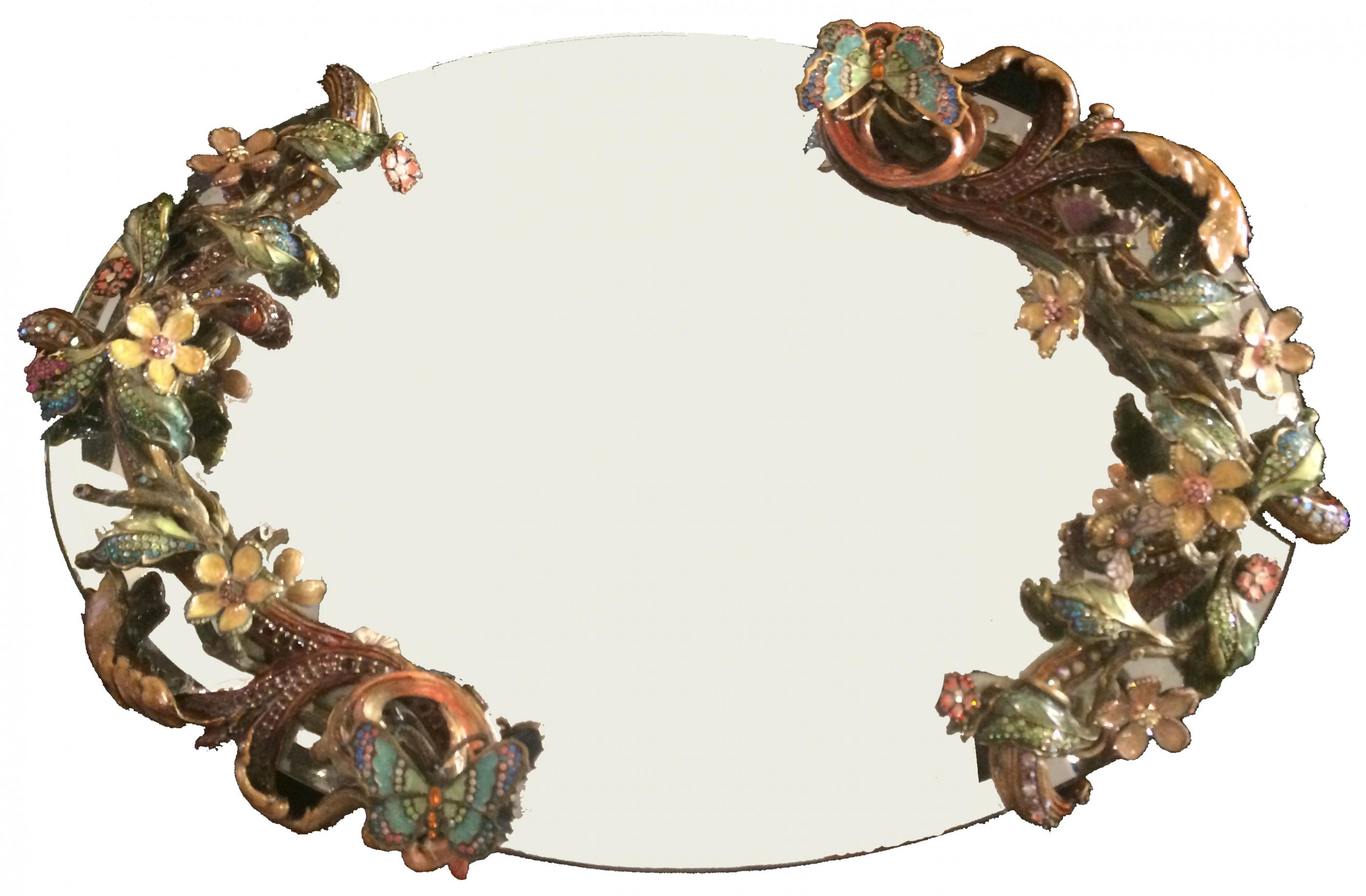 Jay Strongwater miranda Mirrored Vanity Tray Modernism